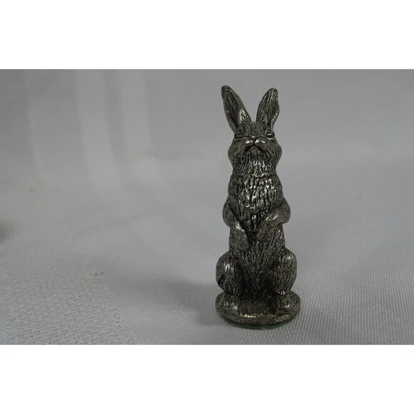 10 Piece Pewter Bunny Rabbit Figurines and Cabbage Home Decor - Picture 2 of 5